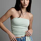 Peto Mujer Strapless Amarra Delantero Menta - Miniatura 3