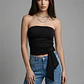 Peto Mujer Strapless Amarra Delantero Negro - Miniatura 1