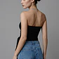 Peto Mujer Strapless Amarra Delantero Negro - Miniatura 2