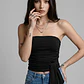 Peto Mujer Strapless Amarra Delantero Negro - Miniatura 3