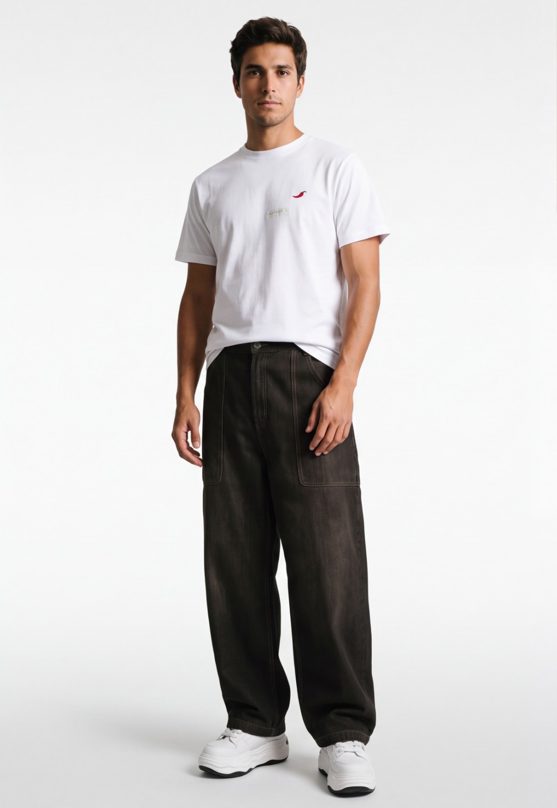 Jeans Hombre Baggy Pocket Café 3