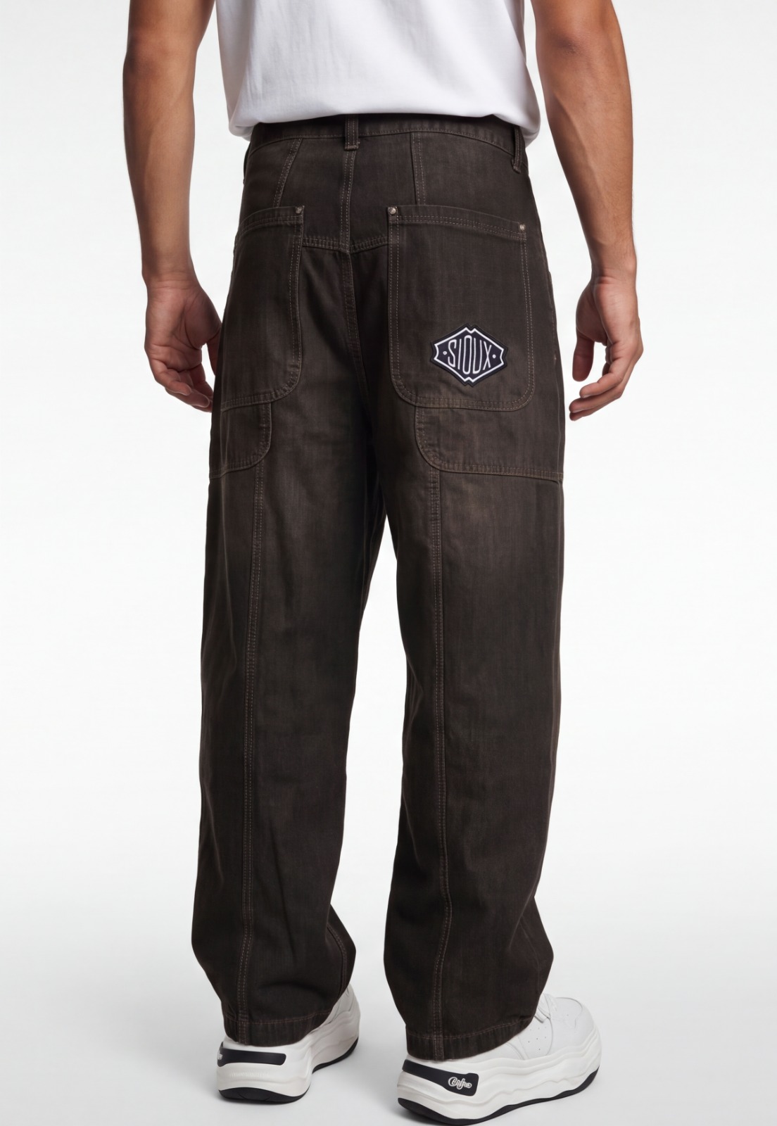 Jeans Hombre Baggy Pocket Café 2