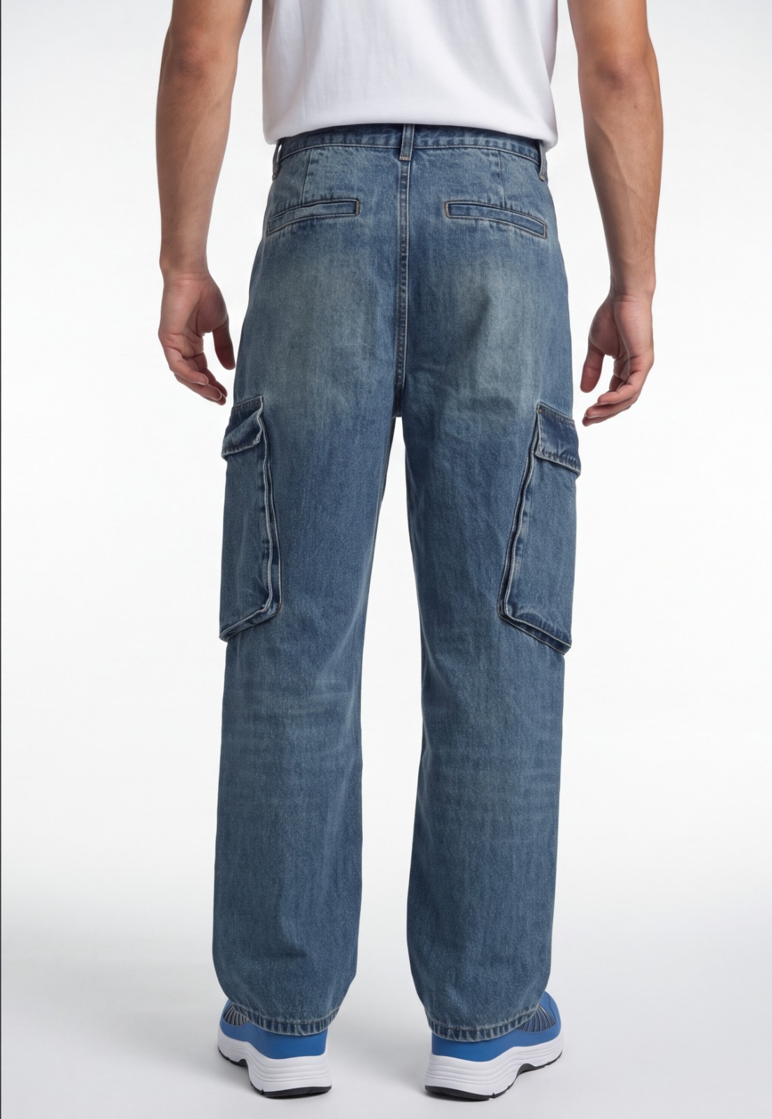 Jeans Hombre Cargo Oxidado Cruzado Celeste 2