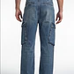 Jeans Hombre Cargo Oxidado Cruzado Celeste - Miniatura 2