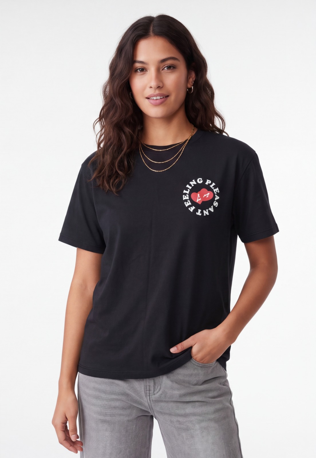 Polera Mujer Oversize Corazón Azul 1