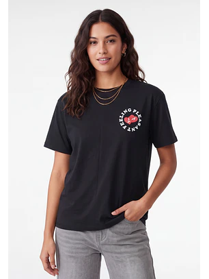 Polera Mujer Oversize Corazón Azul