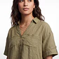 Blusa Mujer Cropped Lino Verde - Miniatura 4