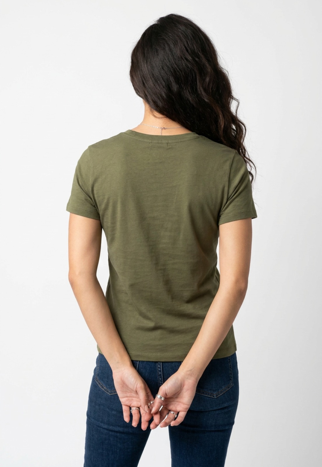 Polera Mujer Cuello V Soft Verde 2