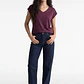 Polera Mujer Cuello V Soft Burdeo - Miniatura 2