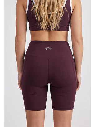 Calza Mujer Bolsillos Burdeo Training