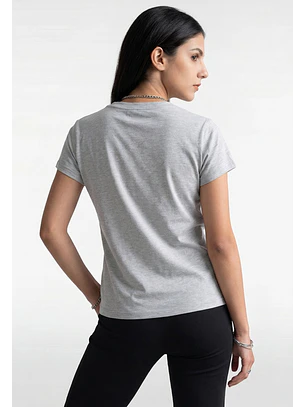 Polera Mujer Basic Cuello Redondo Gris