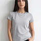 Polera Mujer Basic Cuello Redondo Gris - Miniatura 1