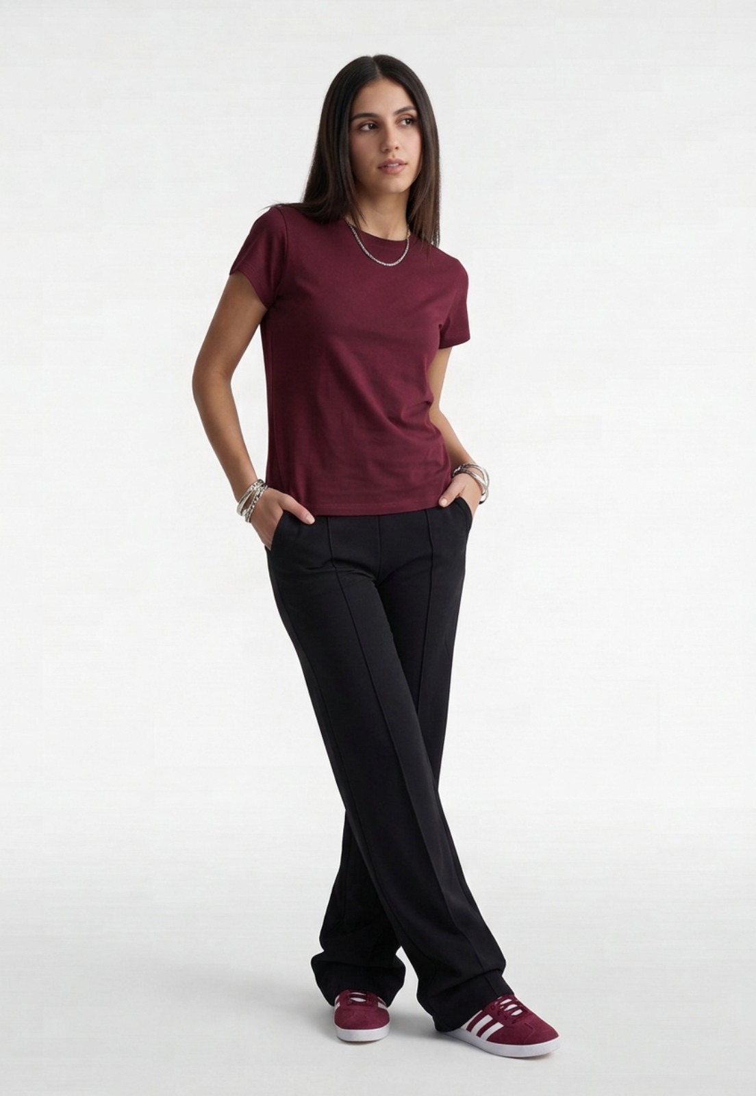 Polera Mujer Basic Cuello Redondo Uva 3