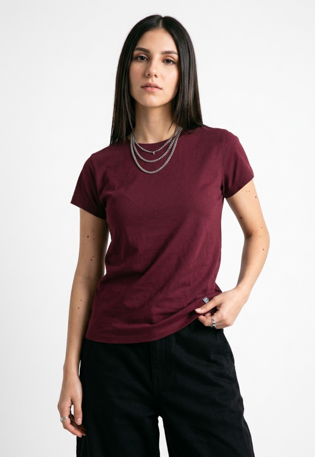 Polera Mujer Basic Cuello Redondo Uva 5