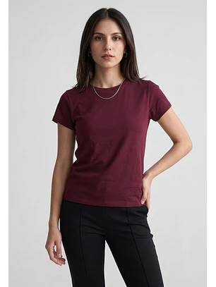 Polera Mujer Basic Cuello Redondo Uva