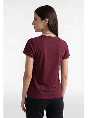 Polera Mujer Basic Cuello Redondo Uva