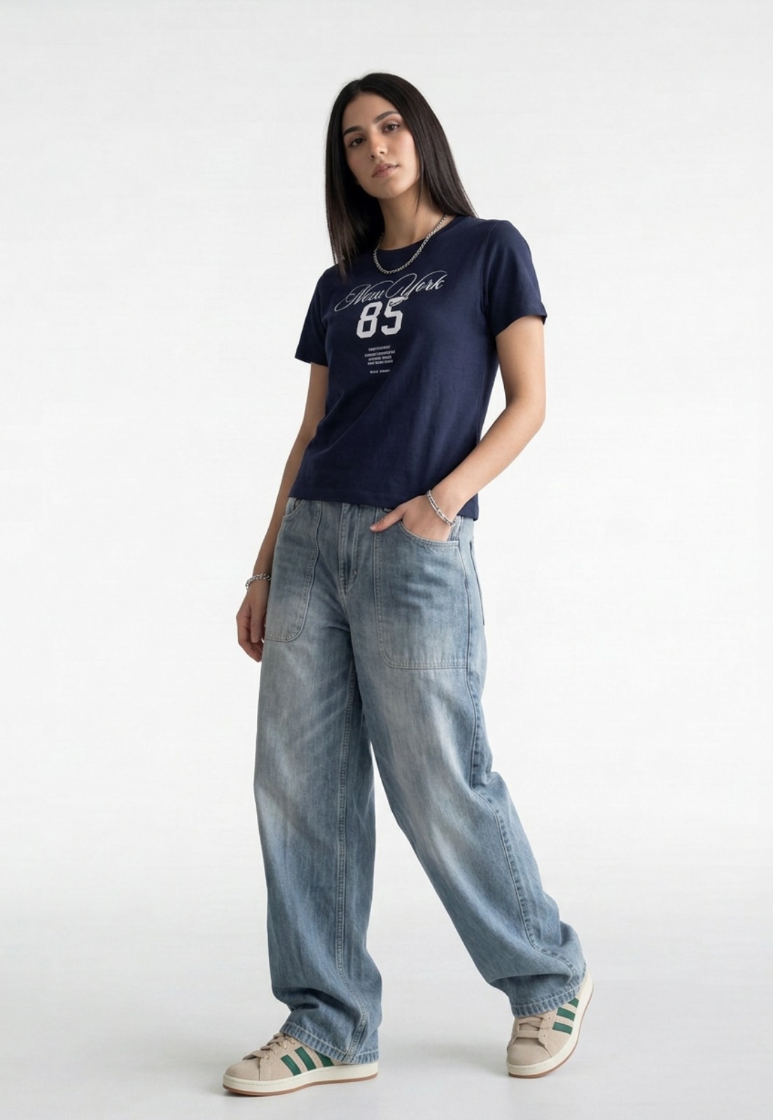 Polera Mujer Estampado Milano Azul 3