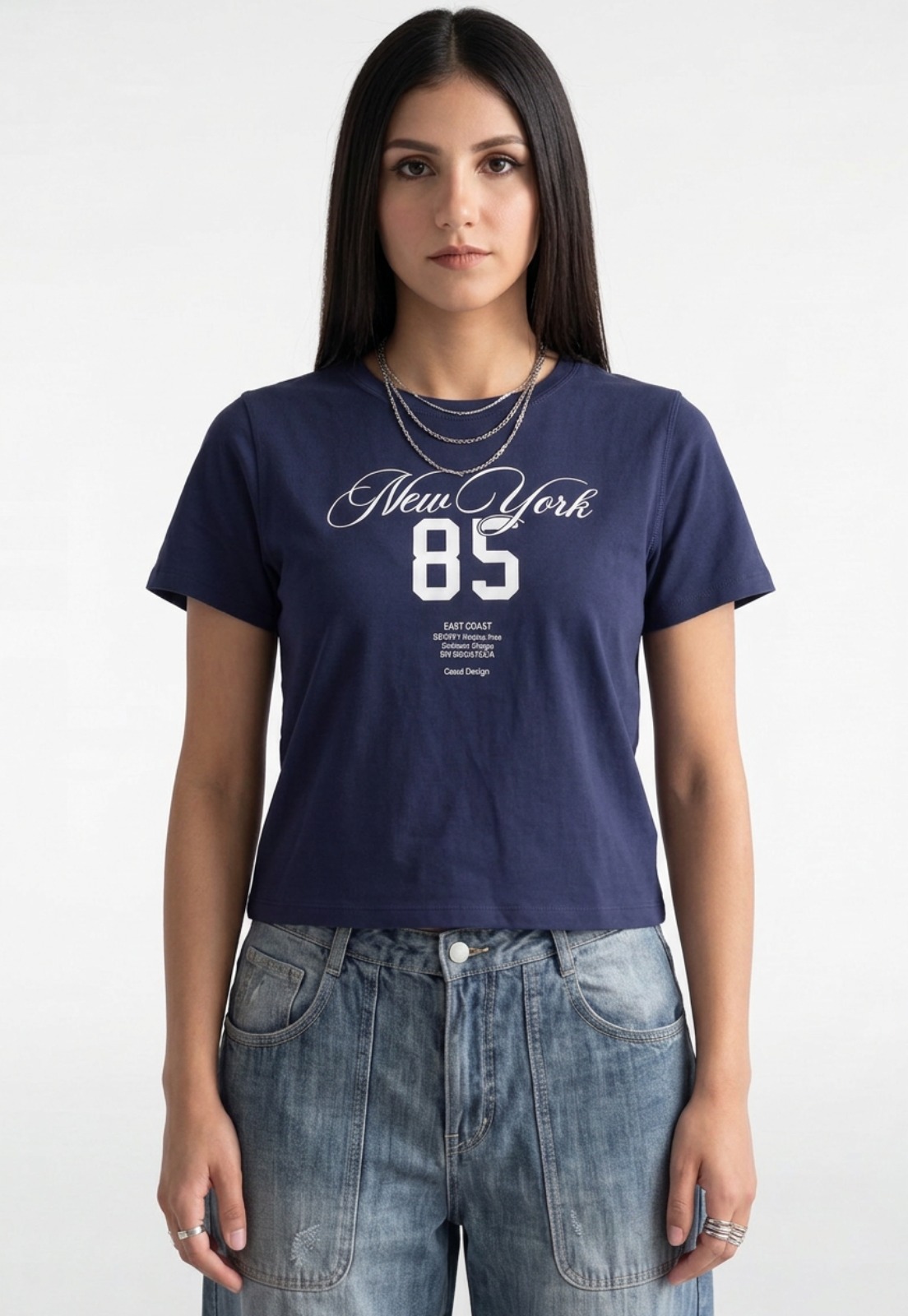Polera Mujer Estampado Milano Azul 4