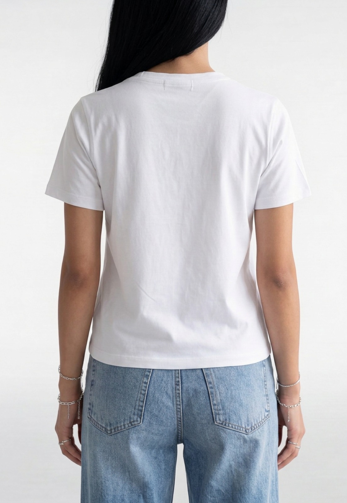 Polera Mujer Texto Bordado Y Flock Blanco 2