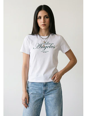 Polera Mujer Estampado Milano Blanco