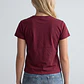 Polera Mujer Texto Bordado Y Flock Burdeo - Miniatura 2