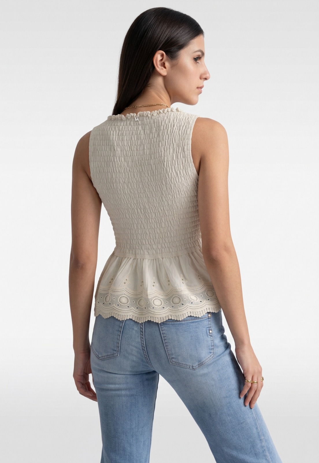 Peto Mujer Romantic Broderie Crudo 4