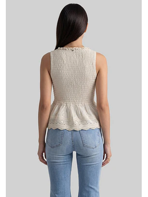 Peto Mujer Romantic Broderie Crudo