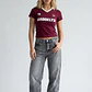 Polera Mujer Con Cuello Burdeo - Miniatura 4