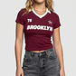 Polera Mujer Con Cuello Burdeo - Miniatura 5