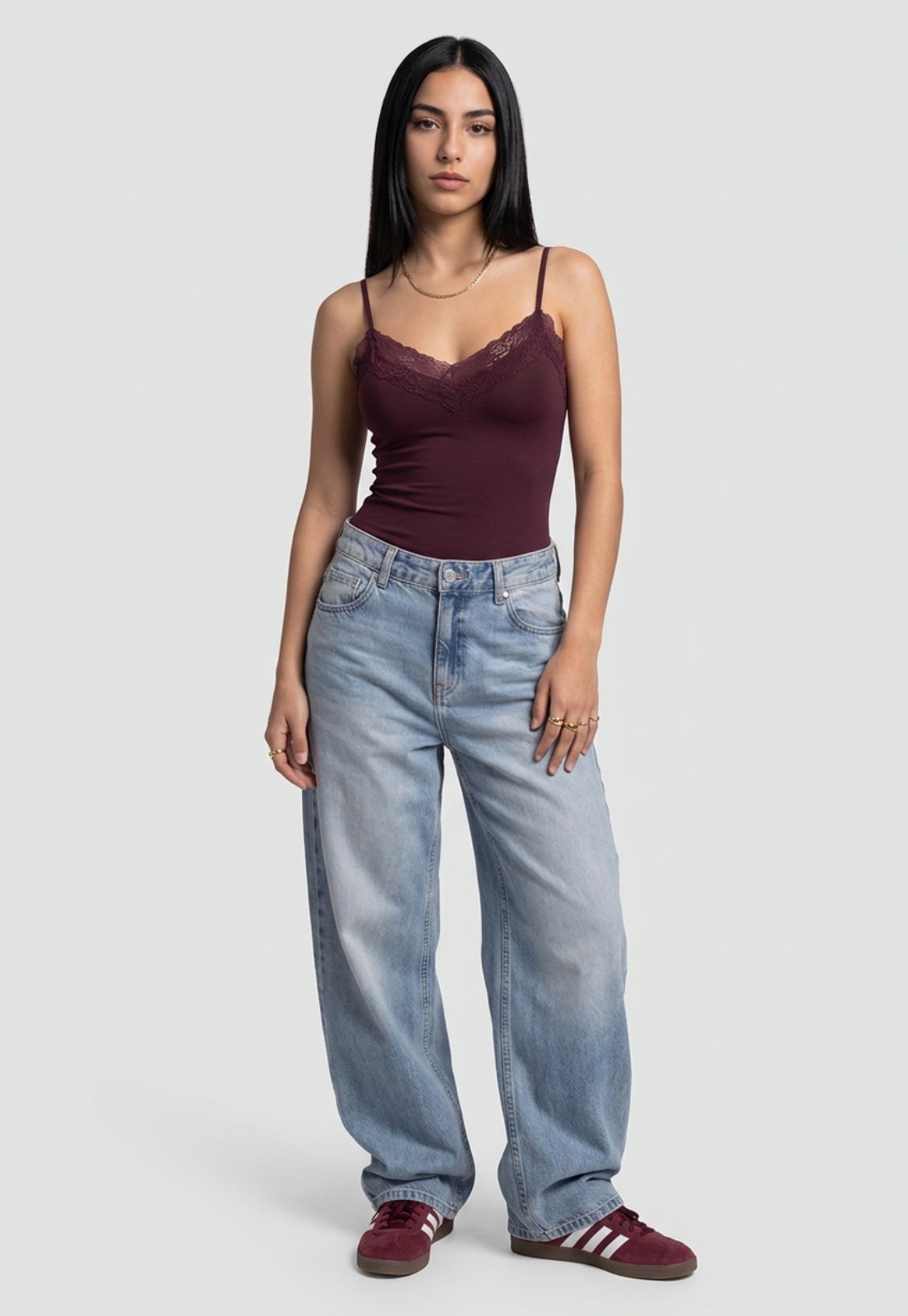 Body Mujer Pabilo Escote Encaje Uva 3