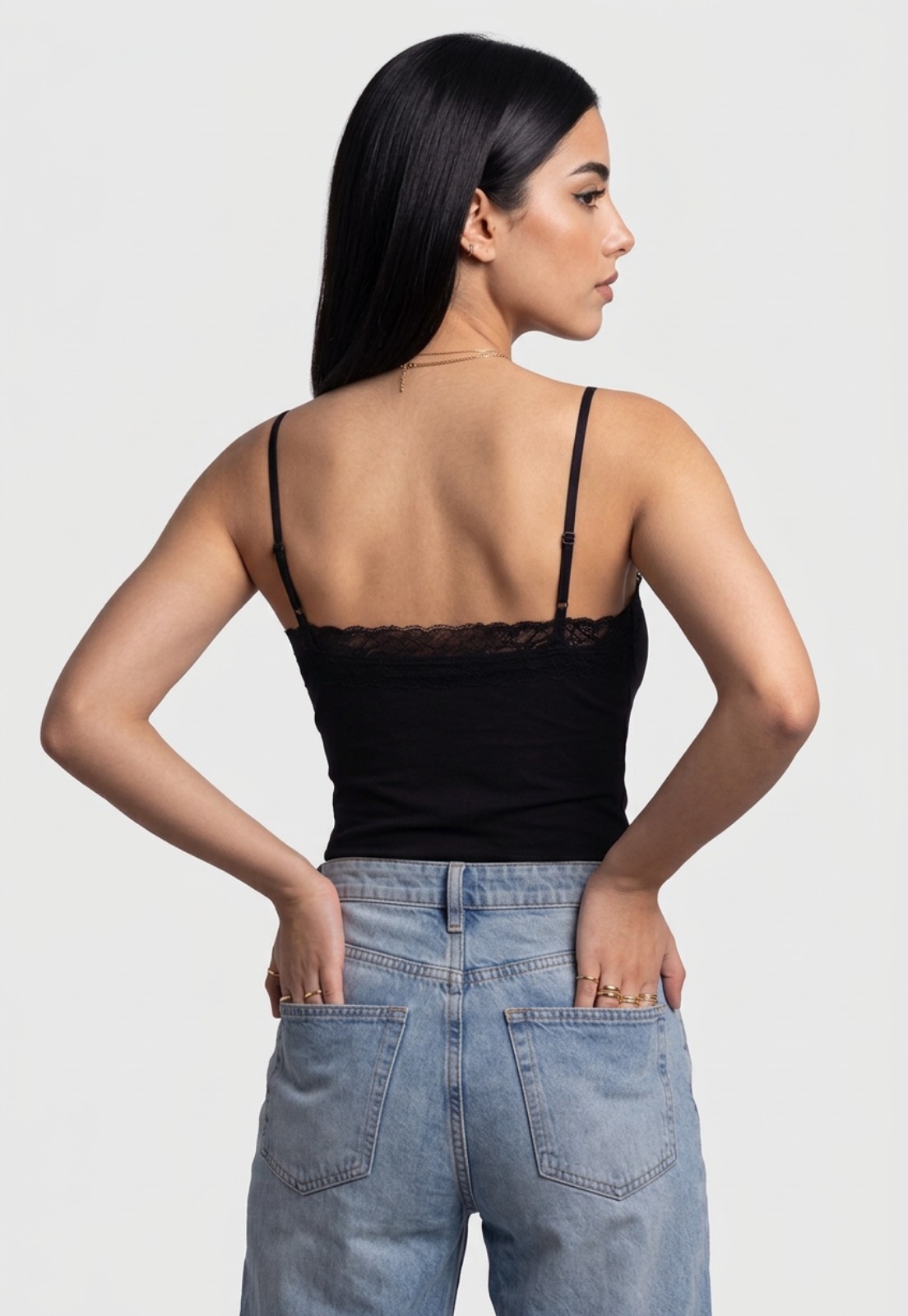 Body Mujer Pabilo Escote Encaje Negro 2