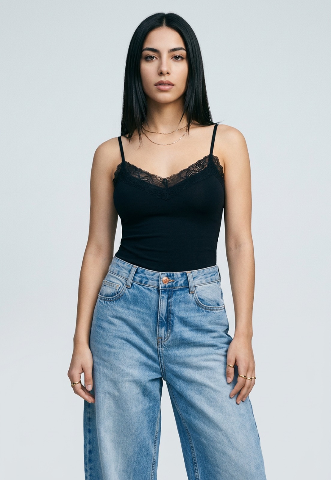 Body Mujer Pabilo Escote Encaje Negro 1