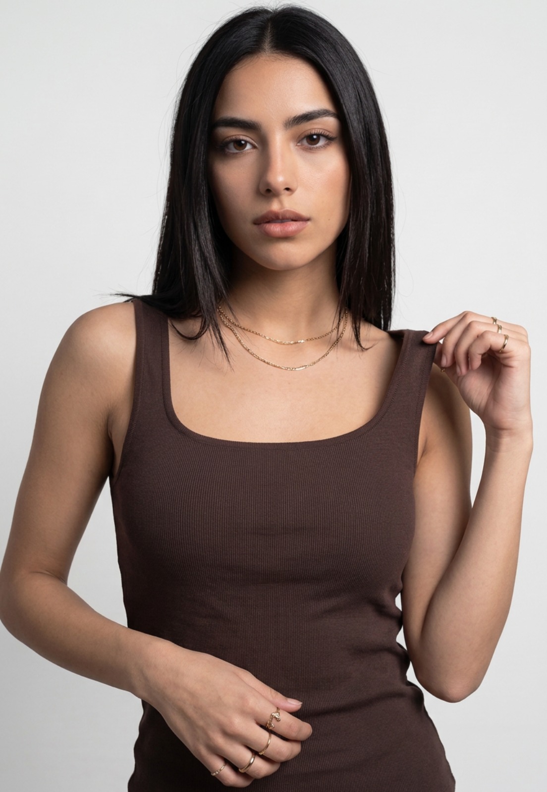 Peto Mujer Escote Cuadrado Café 4