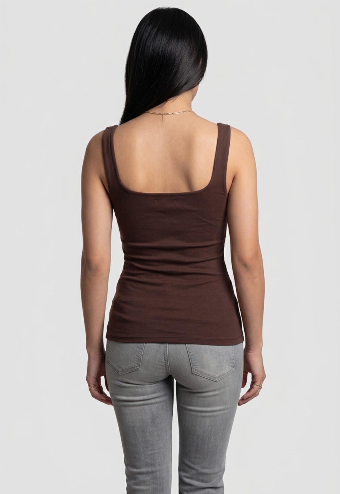 Peto Mujer Escote Cuadrado Café 2