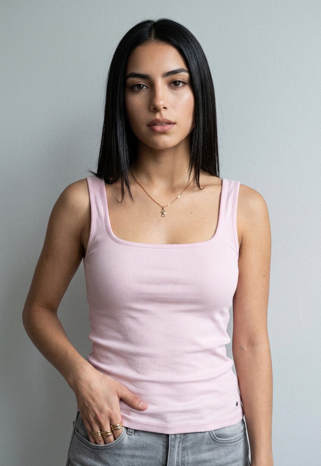 Peto Mujer Escote Cuadrado Rosado 4