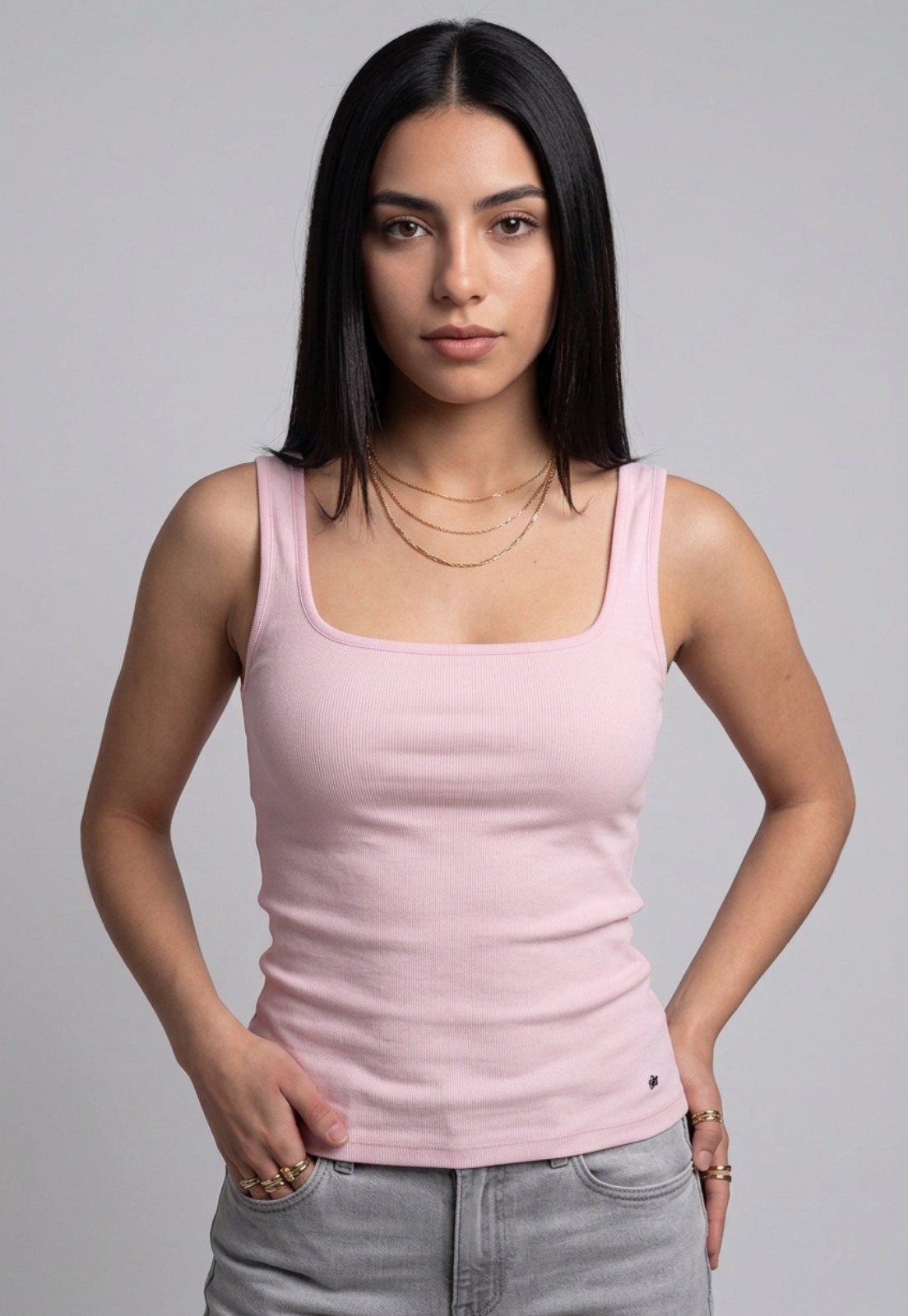 Peto Mujer Escote Cuadrado Rosado 1
