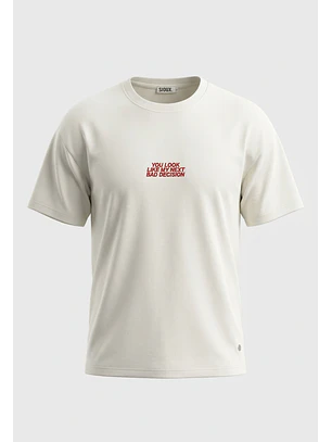 Polera Mujer Loose Gráfico Crudo