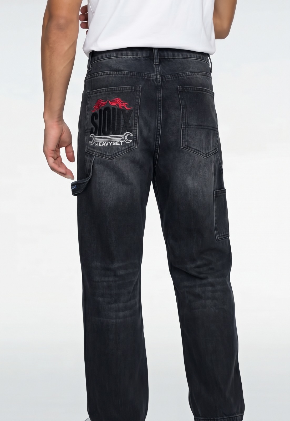 Jeans Hombre Balloon Carpintero Negro 2