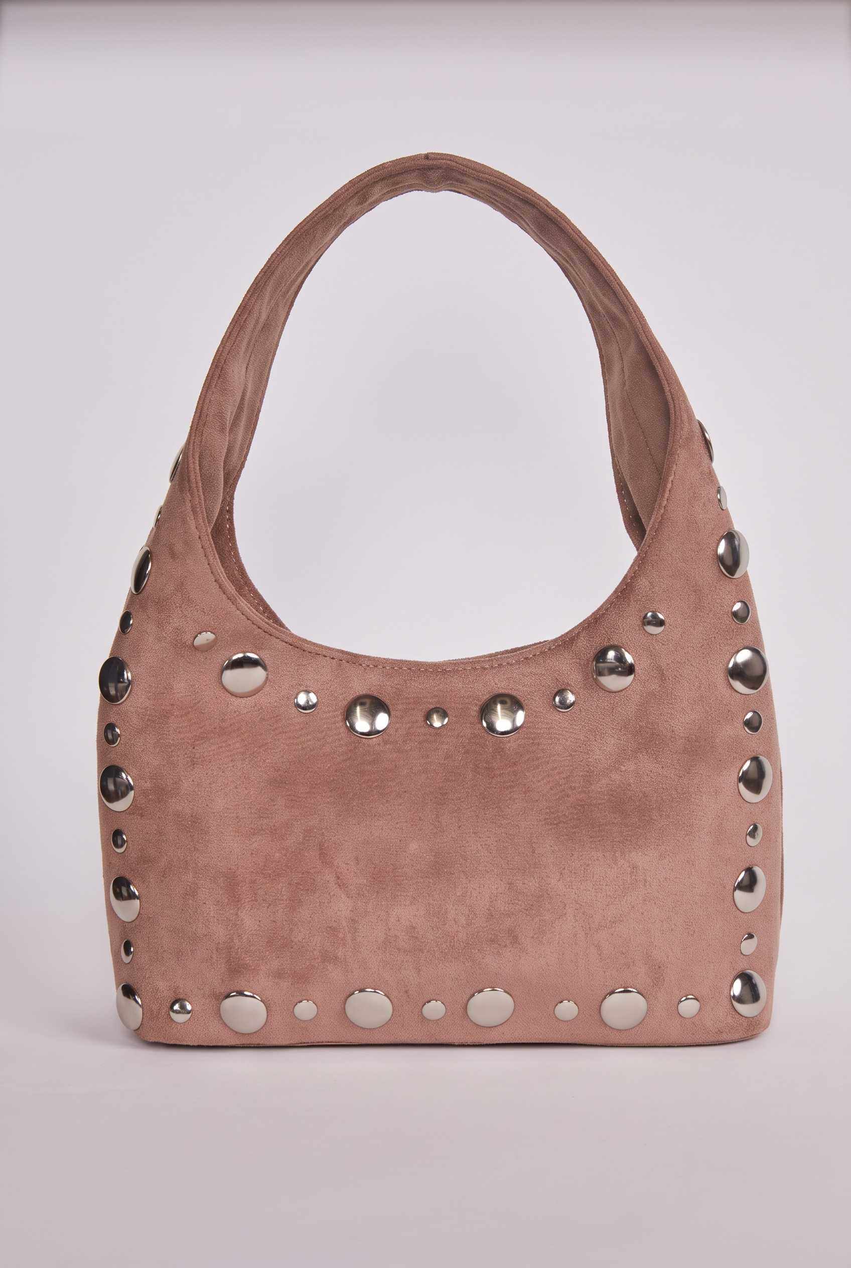 Cartera Mujer Hombro Tachas Café 1