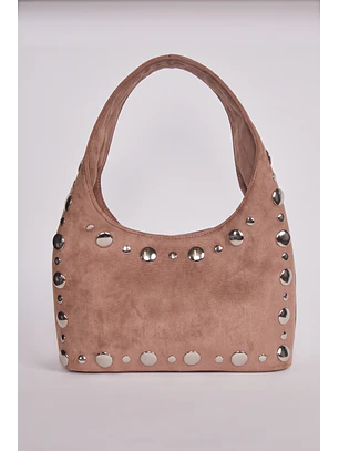 Cartera Mujer Hombro Tachas Café