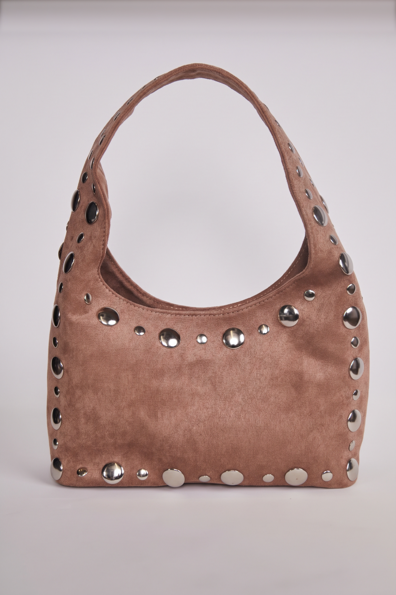 Cartera Mujer Hombro Tachas Café 2