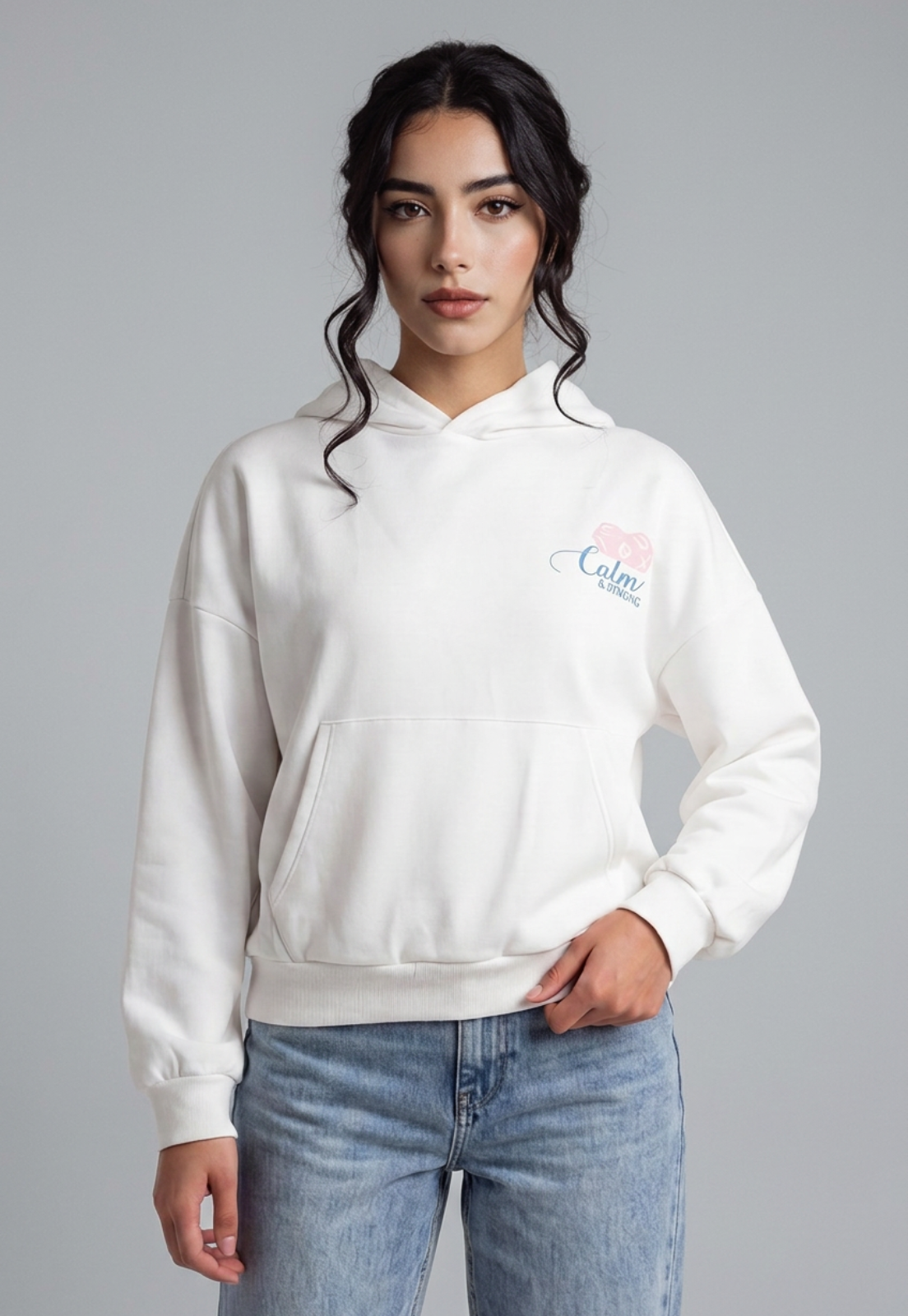 Polerón Mujer Estampado Pink Crudo 1