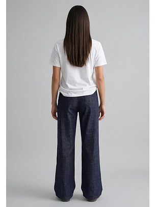 Jeans Mujer Raw Oscuro Relaxed Azul