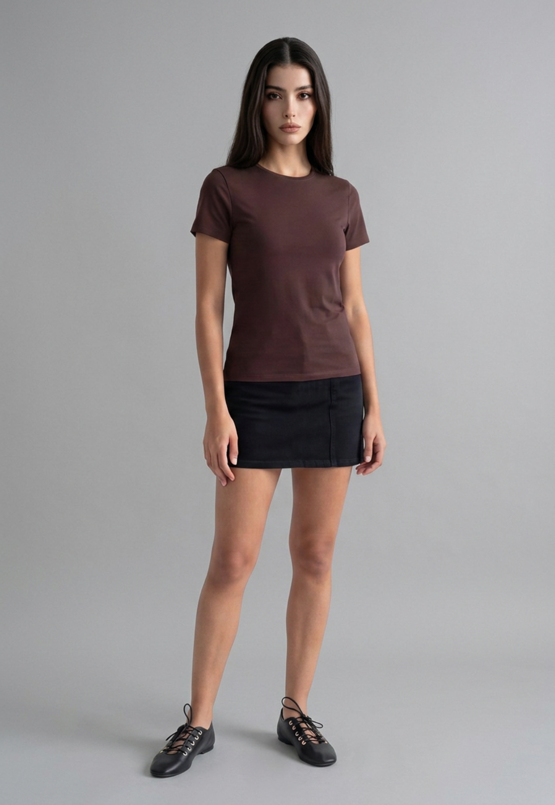 Falda Mujer Tachas Cintura Negro 4