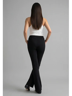 Calza Mujer Tiro Alto Flare Negro