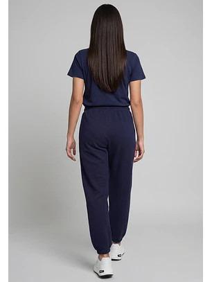 Pantalón Buzo Mujer Balloon Varsity Azul