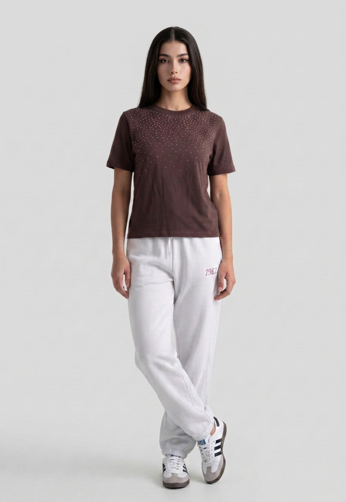 Pantalón Buzo Mujer Balloon Varsity Gris 1
