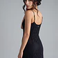 Vestido Mujer Encaje Escote Drapeado Negro - Miniatura 2