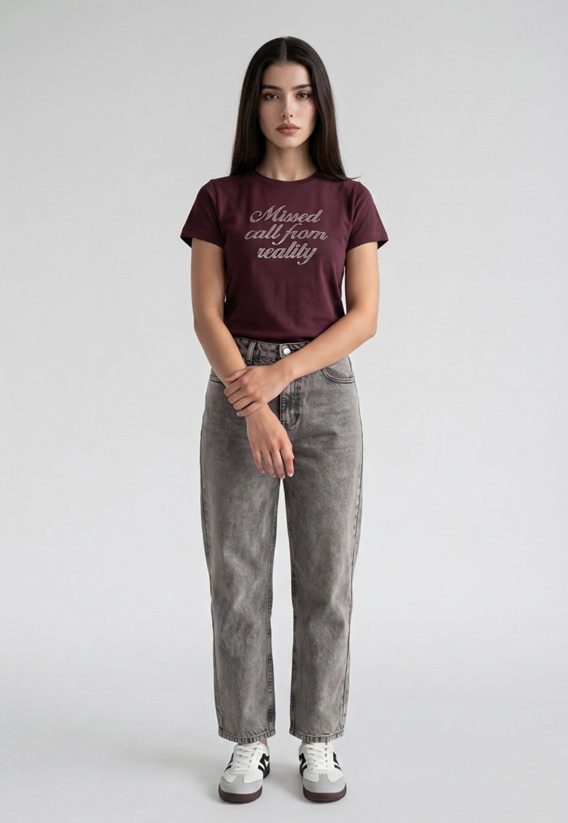 Polera Mujer Texto Brillo Morado 4