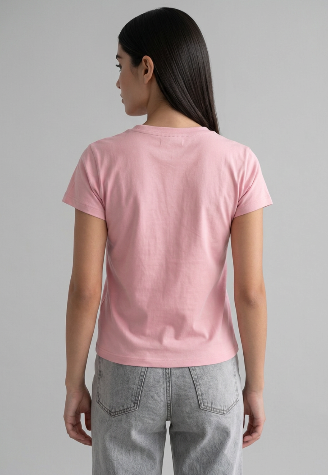 Polera Mujer Texto Brillo Rosado 3